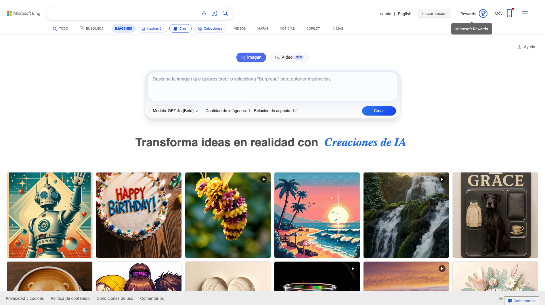 Logo Bing Image Creator generador AI gratuito