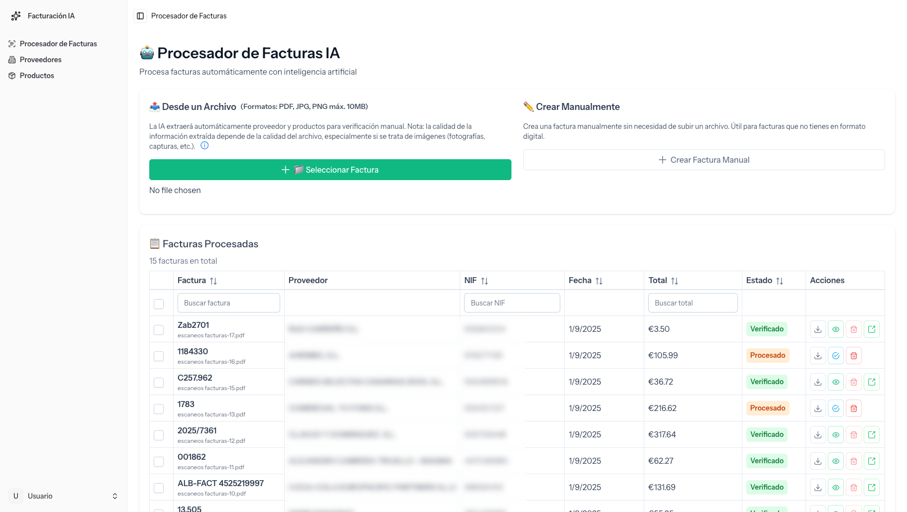 Escanear facturas con IA para digitalización documentos IA