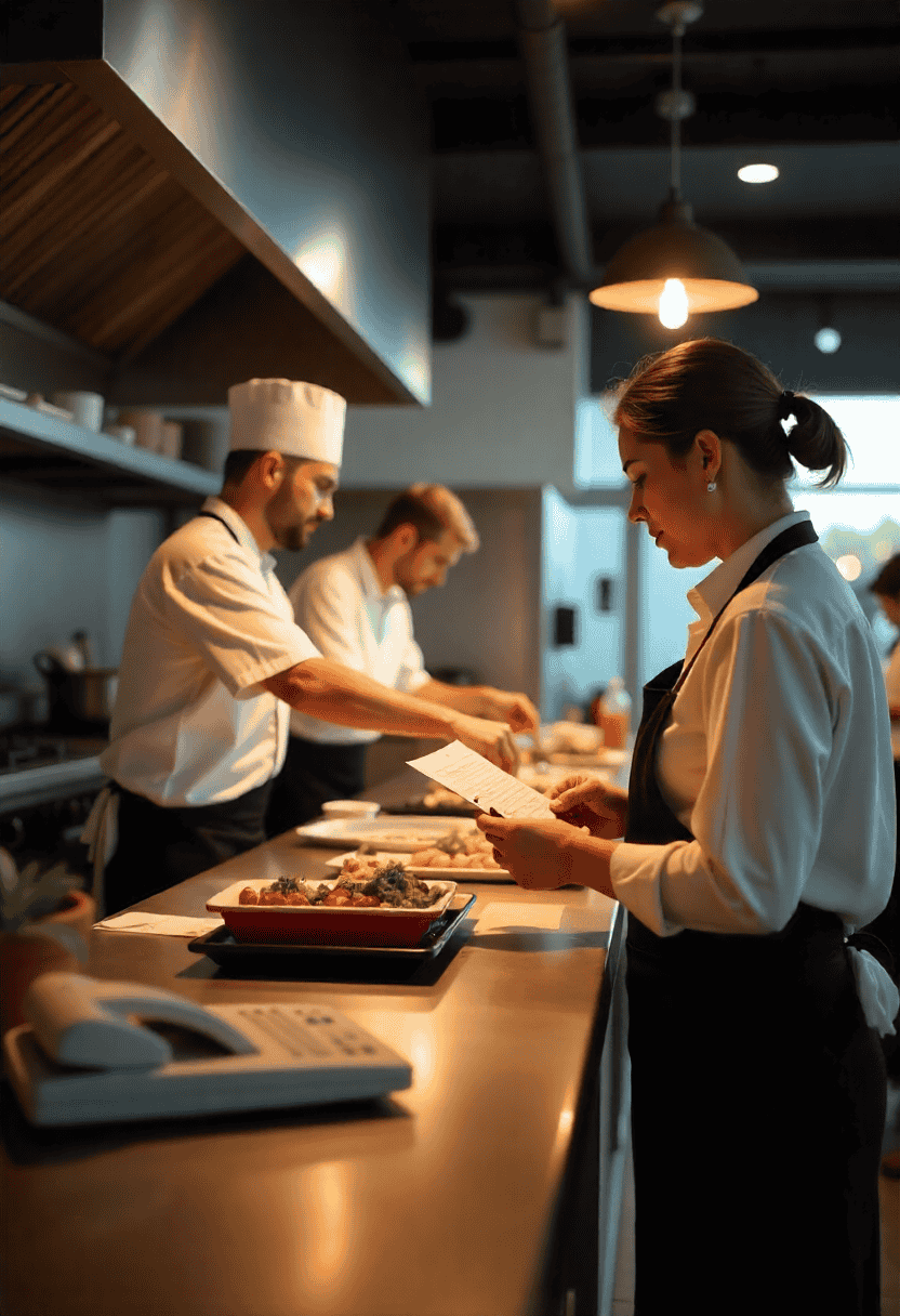 Equipo de trabajo en restaurante